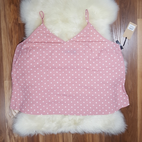 Halogen Tops - Halogen V Neck Polka Dot Spaghetti Strap Camisole